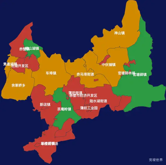 echarts咸宁市赤壁市geoJson地图tooltip自定义html